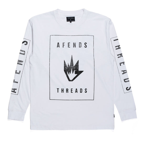 Afends Long Threads - Long Sleeve Tee - White