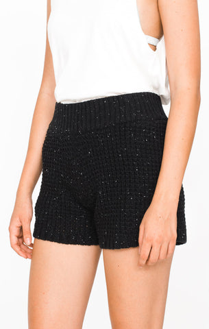 Afends Fleck - Knitted Shorts - Black Flecked