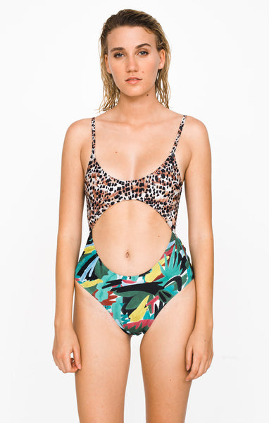 Afends Amelie - One Piece Swimsuit - Animal/Forest
