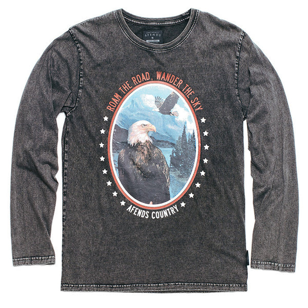 Afends Open Road - Long Sleeve Tee - Black Acid