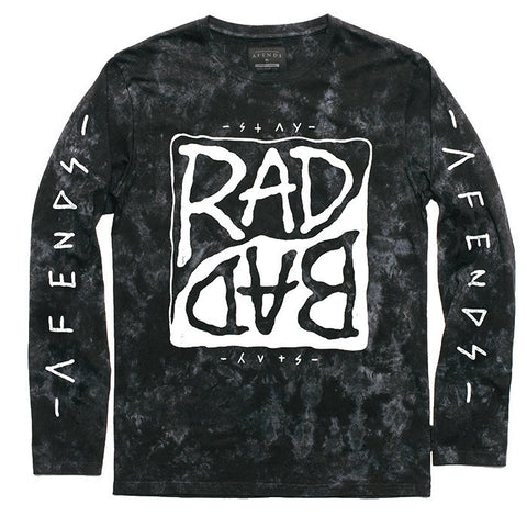 Afends Stay Rad - Long Sleeve Tee - Black Tie Dye