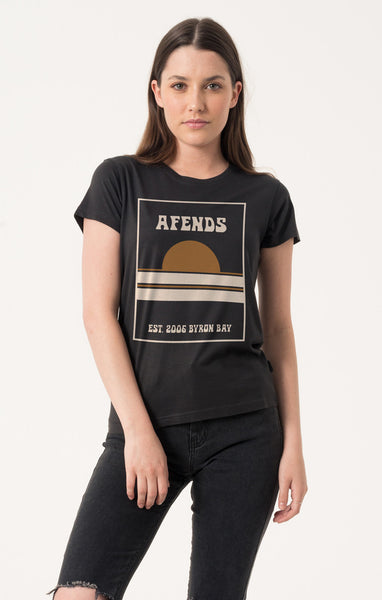 Afends Rising Sun - Tee - Faded Black