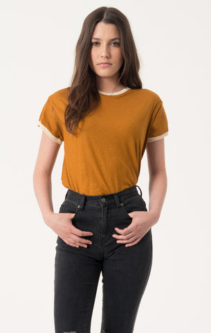 Afends Organic - Hemp Basic Tee - Copper / White