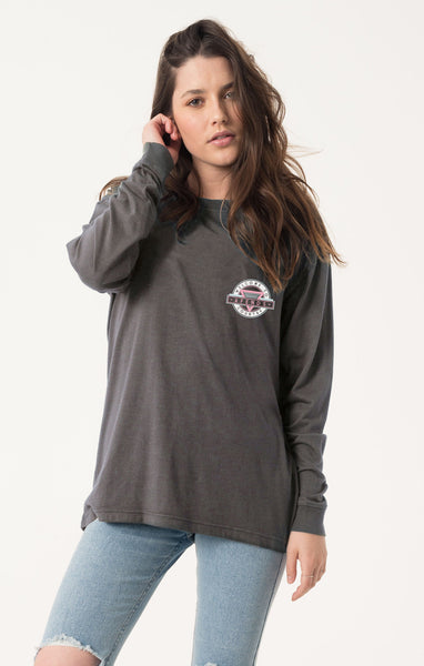 Afends Jelly - Long Sleeve Tee - Distressed Black