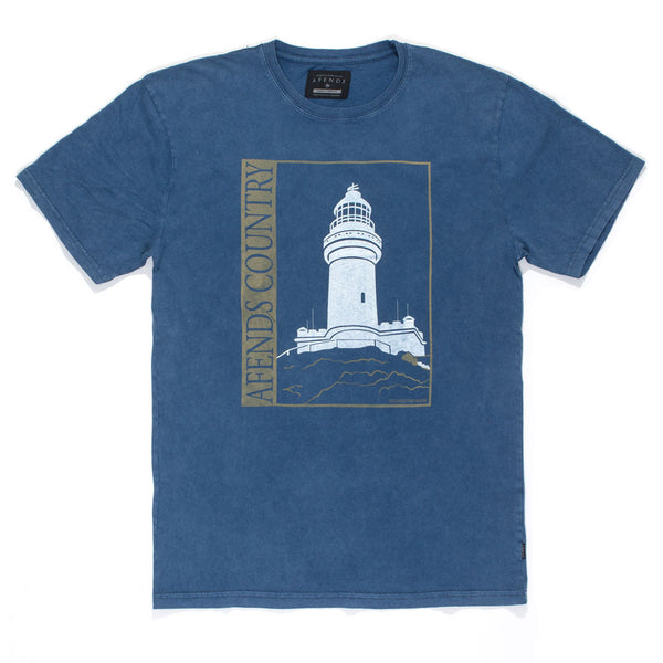 Afends Paradise Postcards - Slim Fit Tee - Azul Acid