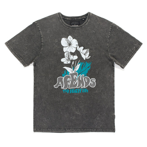Afends Romantic - Slim Fit Tee - Black Acid