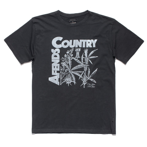 Afends Grow & Sow - Standard Fit Tee - Faded Black