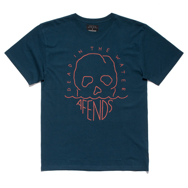Afends Dead Water - Standard Fit Tee - Deep Navy