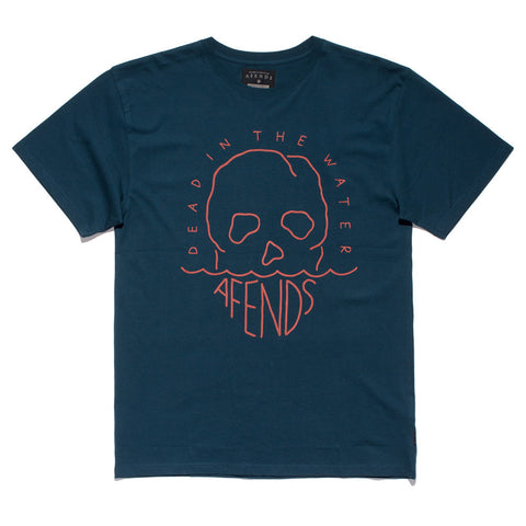 Afends Dead Water - Standard Fit Tee - Deep Navy
