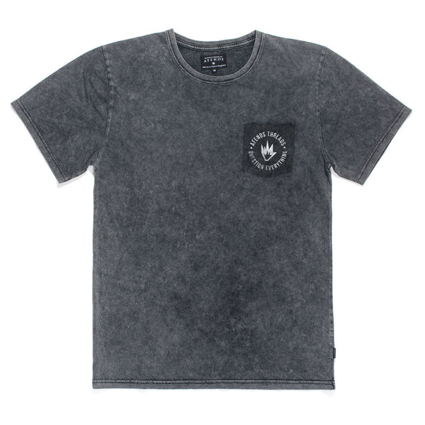 Afends Que Pocket - Slim Fit Tee - Black Acid