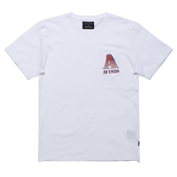 Afends Fade Away - Standard Pocket Tee - White