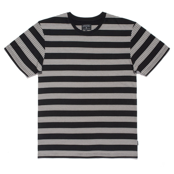 Afends Spun - Stripe Tee - Grey Stripe