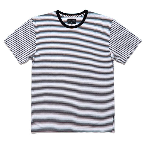 Afends Crucial - Stripe Tee - White Stripe