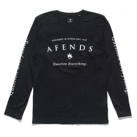 Afends Long Question - Long Sleeve Tee - Black