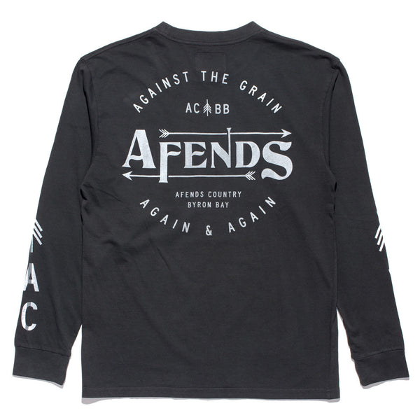 Afends Again - Vintage Long Sleeve Tee - Faded Black