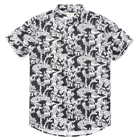 Afends Doodles - Short Sleeve Shirt - Scribble Black