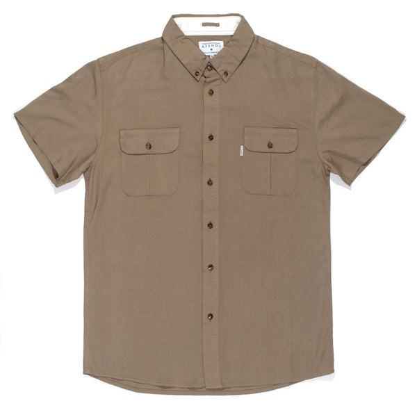 Afends Spent - Short Sleeve Shirt - Military