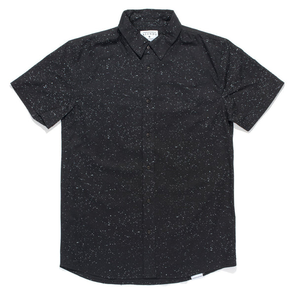 Afends TV - Short Sleeve Shirt - Black Static