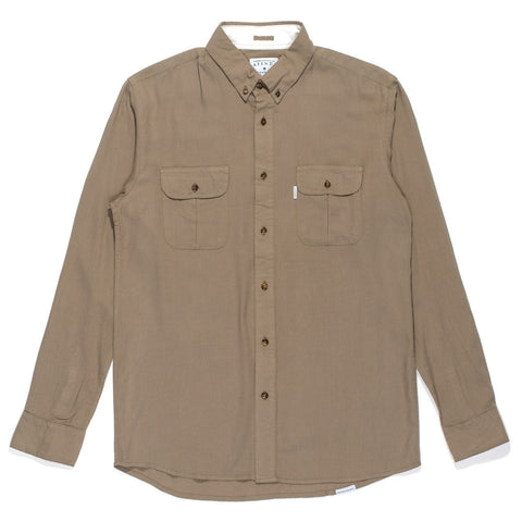 Afends Blown - Long Sleeve Shirt - Military