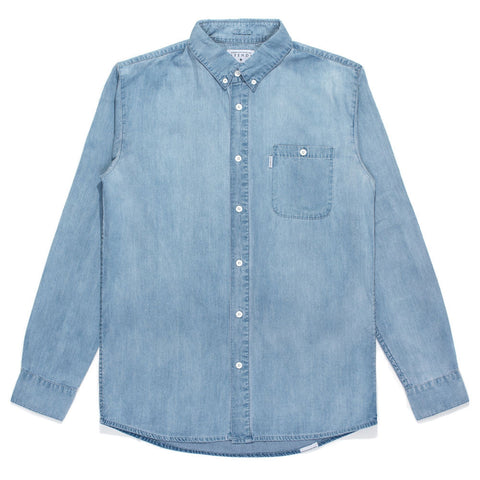 Afends Nail - Long Sleeve Shirt - Stone Blue