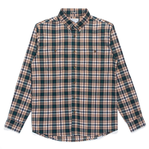 Afends Drop - Long Sleeve Shirt - Green Check