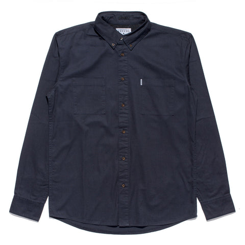 Afends Time - Long Sleeve Shirt - Deep Navy