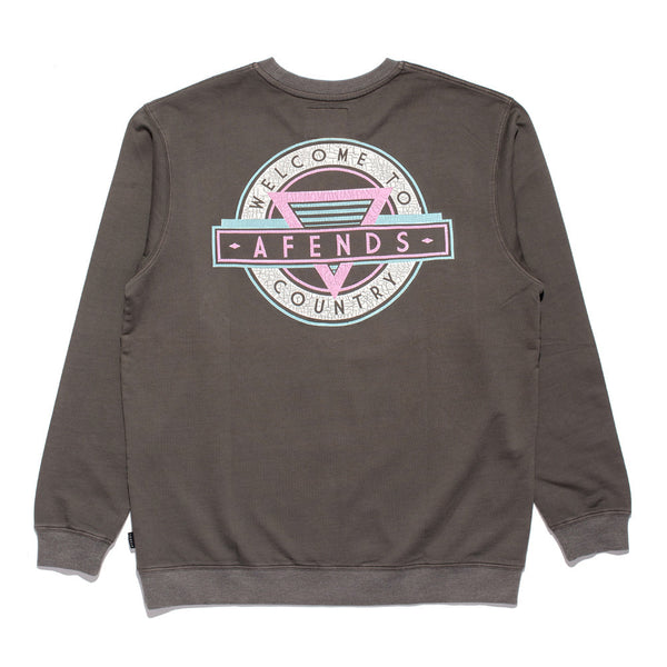 Afends Keys - Crew Sweat - Distressed Black