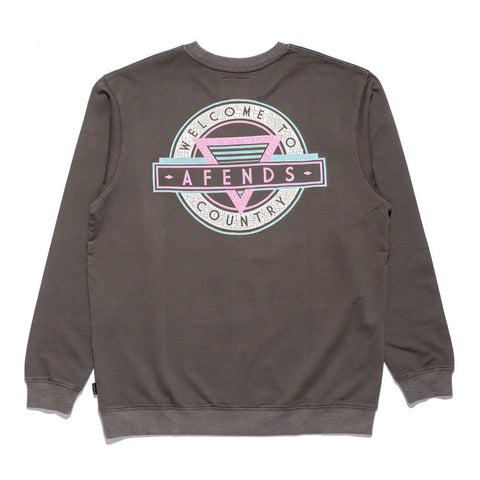Afends Keys - Crew Sweat - Distressed Black
