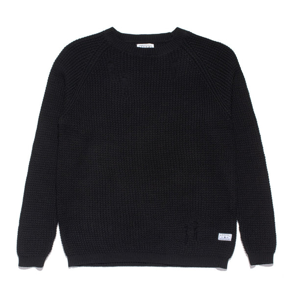 Afends Zar - Raglan Knit - Faded Black