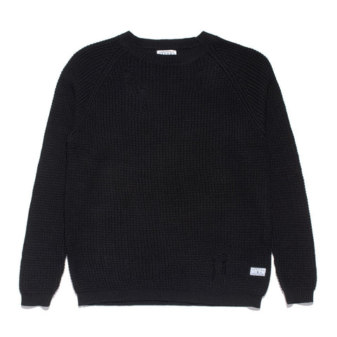 Afends Zar - Raglan Knit - Faded Black