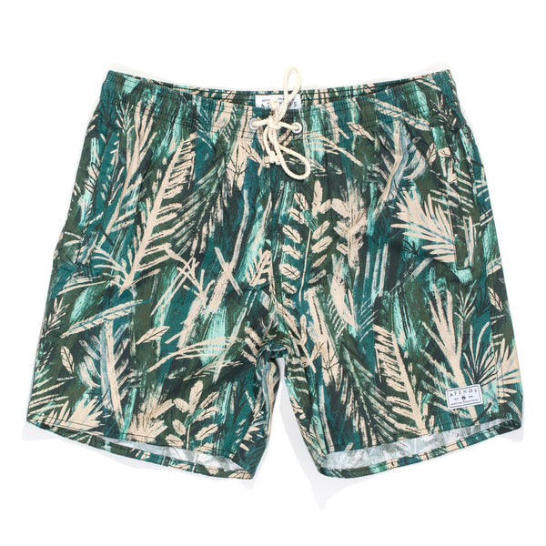 Afends Baywatch Jungle - 15.5" Elastic Waist Swim Shorts - Jungle