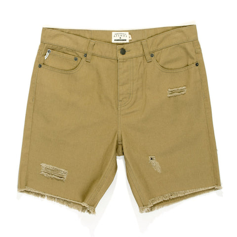 Afends Cut Off Denim - Denim Shorts - Olive