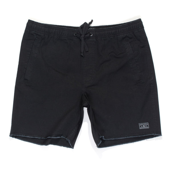 Afends Baywatch Walkshorts - Drill Elastic Walkshorts - Black