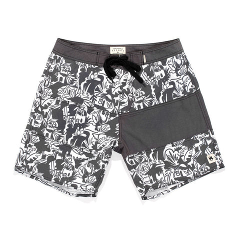 Afends Easyrider Scribble- 16.5" Fixed Waist Boardshorts - Scribble