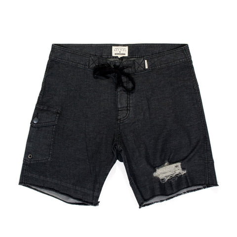 Afends Easyrider Faded Black - 16.5" Fixed Waist Boardshorts - Faded Black