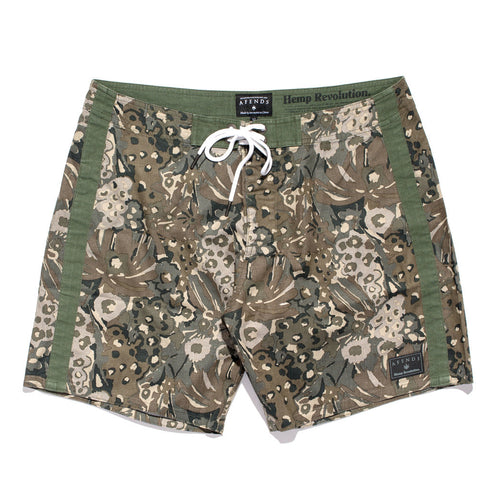 Afends Hemp Trunk Whites - Leurel Green