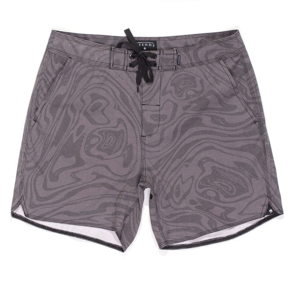 Afends Black Wrap - 16.5" Fixed Waist Pockets Swim Shorts - Black Wrap