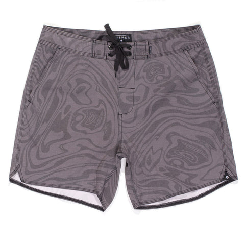 Afends Black Wrap - 16.5" Fixed Waist Pockets Swim Shorts - Black Wrap