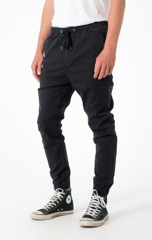 Afends Hammer Pants - Elastic Chino Pants - Black