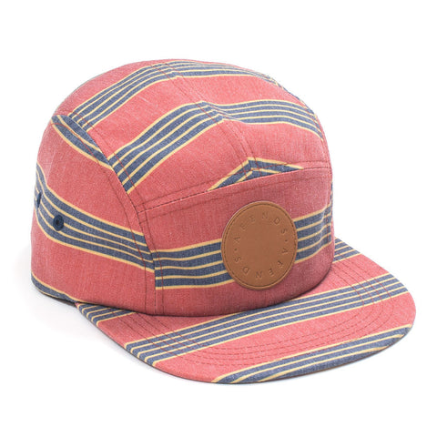 Afends Rolled - 5 Panel Hat - Red Stripe