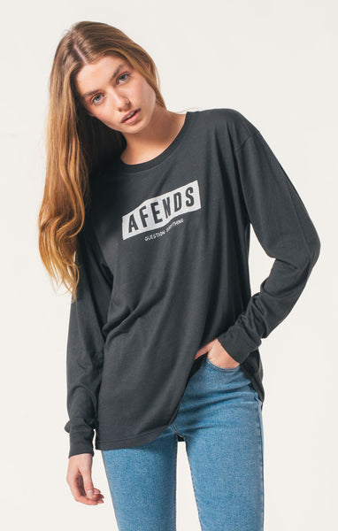 Afends Scotch - Long Sleeve Tee - Faded Black
