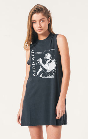 Afends Who Is - Bandcut Dress - Faded Black