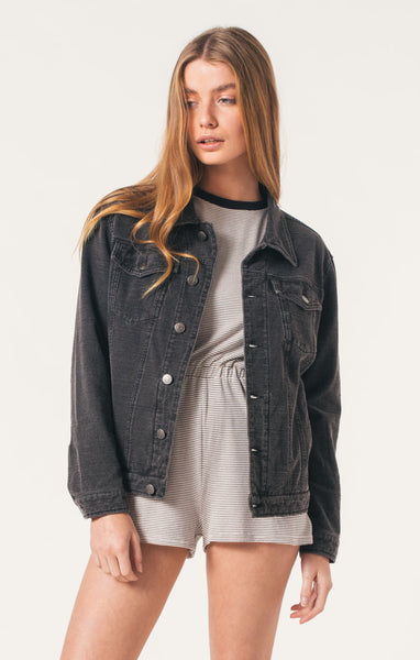 Afends Drive In - Denim Jacket - Faded Black