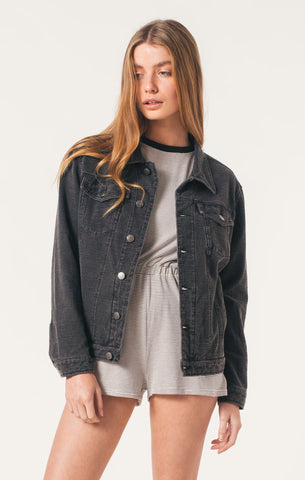 Afends Drive In - Denim Jacket - Faded Black