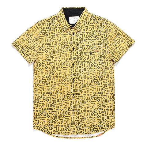 Afends Liquor - Short Sleeve Shirt - Yellow Geo