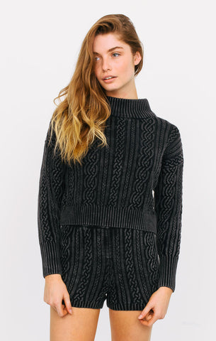 Afends Ash - Knitted Sweater - Black Acid