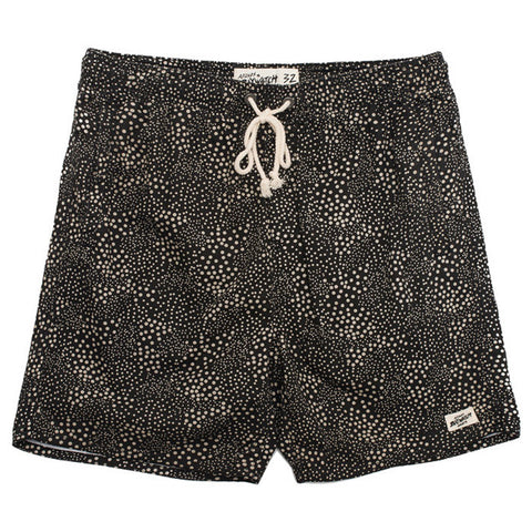 Afends Baywatch Dots - 16.5" Elastic Waist Boardshorts - Dots Black
