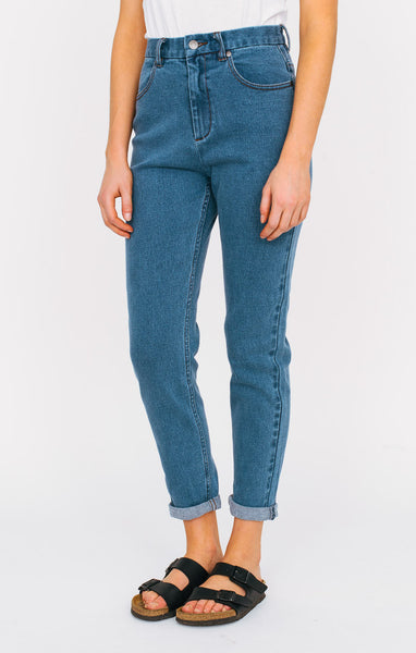 Afends Luckies - High Waist Slim Jeans - Vintage Blue