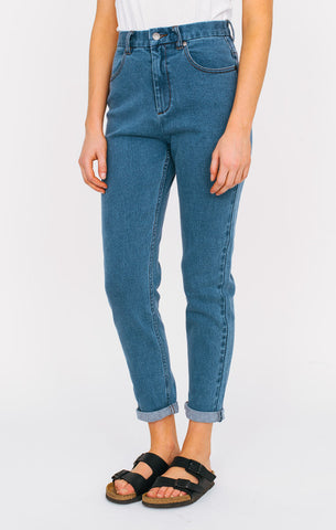 Afends Luckies - High Waist Slim Jeans - Vintage Blue
