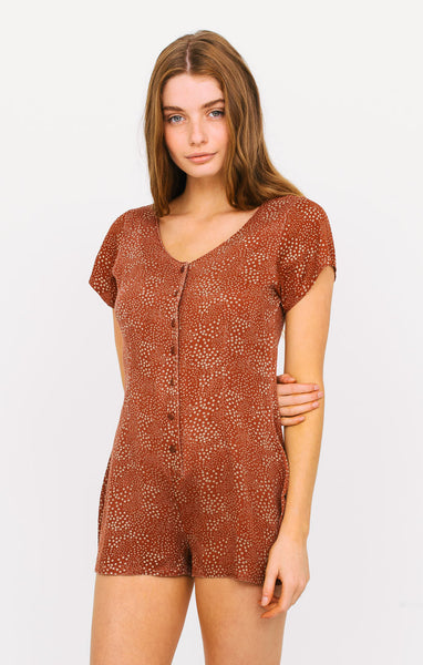 Afends Tika - Playsuit - Dots Rust
